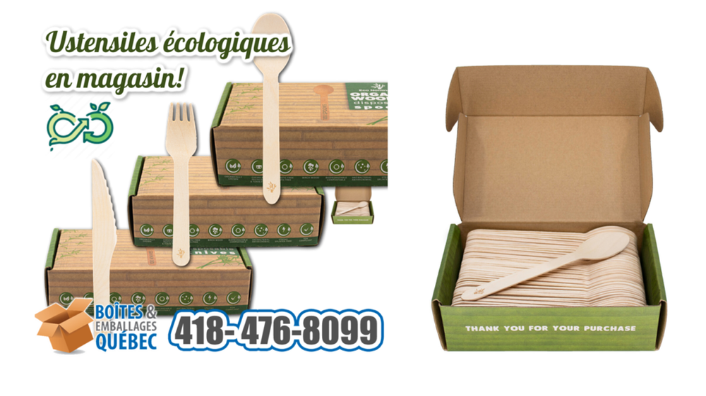 Couverts offerts en bambou, en bois et en inox